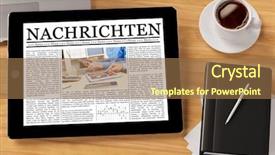  Presentation with headline - Colorful presentation theme enhanced with headline nachrichten news as epaper backdrop and a tawny brown colored foreground