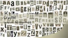  Presentation with letters and numbers - Presentation with newspaper alphabet with letters numbers background and a soft green colored foreground