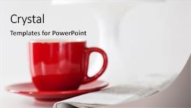  Presentation with coffee cup - Colorful slide deck enhanced with newspaper and a coffee cup backdrop and a white colored foreground