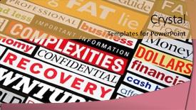  Presentation with newspaper headlines - Presentation design featuring newspaper and magazine headlines detailing background and a yellow colored foreground