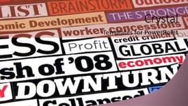  Presentation with newspaper headlines - Presentation theme enhanced with newspaper and magazine headlines detailing background and a red colored foreground