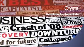  Presentation with newspaper headlines - Beautiful presentation theme featuring newspaper and magazine headlines detailing backdrop and a  colored foreground