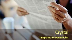  Presentation with newspaper - Colorful PPT layouts enhanced with newspaper broadsheet held and read backdrop and a wine colored foreground