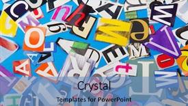  Presentation with newspaper - Presentation with newspaper clippings with various letters background and a teal colored foreground