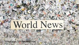  Presentation with confetti - Presentation theme featuring newspaper-confetti-from-above background and a mint green colored foreground