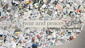  Presentation with war - Cool new presentation theme with newspaper-confetti-from-above backdrop and a light gray colored foreground