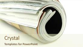  Presentation with magazines - Presentation design consisting of newspaper distribution - magazines rolled up background and a  colored foreground