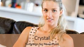  Presentation with happy smiling woman dental health - PPT layouts consisting of newspaper free - happy woman reading a magazine background and a coral colored foreground