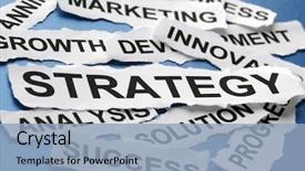  Presentation with newspaper headlines - Beautiful PPT theme featuring newspaper headlines depicting business strategy backdrop and a light blue colored foreground