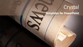  Presentation with newspaper headlines - Beautiful PPT theme featuring newspaper-headlines-roll-shown-daily backdrop and a violet colored foreground