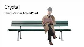  Presentation with newspaper - Theme with newspaper on a park bench background and a white colored foreground