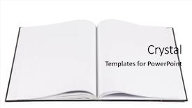  Presentation with white blank notebook silver - Beautiful PPT theme featuring newspaper page layout - open notebook isolated on white backdrop and a white colored foreground