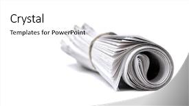  Presentation with newspaper - Beautiful slides featuring newspaper rolled up isolated backdrop and a white colored foreground
