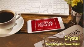  Presentation with advertisement - Amazing slide set having newspaper sales - smartphone on table against sale backdrop and a tawny brown colored foreground