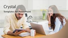  Presentation with time to understand - Audience pleasing slides consisting of newspaper times - young couple spending time together backdrop and a light gray colored foreground