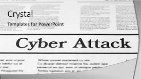  Presentation with cyber attack - Cool new slides with newspaper with text cyber attack backdrop and a white colored foreground