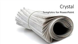  Presentation with newspaper - Cool new presentation theme with newspapers latest - rolled up newspaper isolated backdrop and a white colored foreground