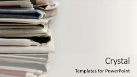  Presentation with newspapers - Colorful presentation design enhanced with newspapers on plain background backdrop and a light gray colored foreground