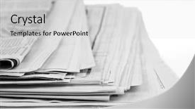  Presentation with newspapers - Amazing presentation design having newsprint - closeup of stack of newspapers backdrop and a light gray colored foreground