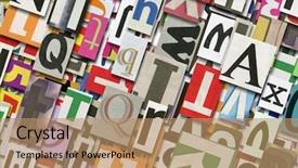  Presentation with digital - Beautiful presentation theme featuring newsprint - designed background digital collage made backdrop and a coral colored foreground