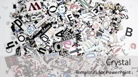  Presentation with random words - Amazing PPT theme having newsprint - lots of random words backdrop and a light gray colored foreground