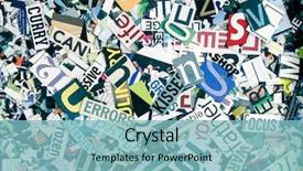  Presentation with random words - Colorful slide set enhanced with newsprint - magazine confetti background random letters backdrop and a light blue colored foreground