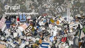  Presentation with confetti - Slide deck enhanced with newsprint - magazine confetti background background and a gray colored foreground