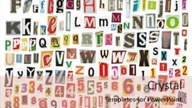  Presentation with letters and numbers - Slide deck consisting of newsprint - newspaper alphabet with letters numbers background and a coral colored foreground