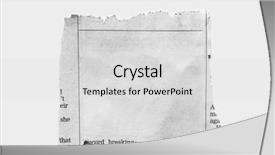  Presentation with torn paper - PPT theme consisting of newsprint - piece of torn paper background and a light gray colored foreground
