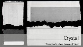  Presentation with black paper - Presentation theme consisting of newsprint - pieces of torn paper background and a light gray colored foreground