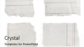  Presentation with newspaper clipping pieces of torn - Audience pleasing slide deck consisting of newsprint - pieces of torn paper backdrop and a sky blue colored foreground