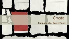  Presentation with newspaper clipping pieces of torn - Presentation design having newsprint - pieces of torn paper background and a soft green colored foreground