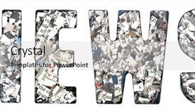  Presentation with news - Presentation theme having newsprint - word news made up background and a light gray colored foreground