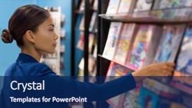  Presentation with bookstore - PPT layouts with newsstand store of airport background and a navy blue colored foreground