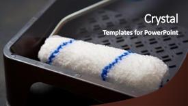  Presentation with paint roller - Amazing PPT layouts having soft skills - paint roller on a black backdrop and a dark gray colored foreground