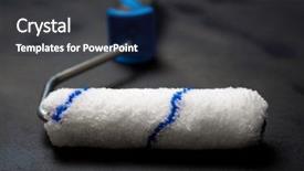  Presentation with paint roller - Theme having soft skills - paint roller on a black background and a tawny brown colored foreground