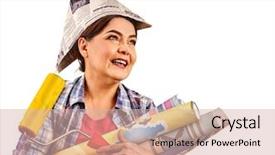  Presentation with paint roller - Beautiful theme featuring  backdrop and a  colored foreground