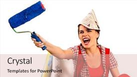  Presentation with paint roller - Amazing presentation design having  backdrop and a  colored foreground