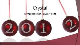  Presentation with christmas balls disco ball - Slide deck consisting of newton cradle - 2012 on christmas ball background and a white colored foreground