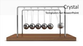  Presentation with newton - Cool new presentation design with newton cradle - collision balls in action backdrop and a white colored foreground
