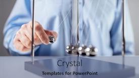  Presentation with newton cradle - Beautiful presentation theme featuring newton-s-cradle-businessman-releasing backdrop and a ocean colored foreground
