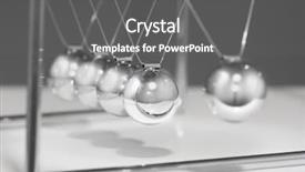  Presentation with newton cradle - Slide deck having newtons cradle - iconic business symbol background and a gray colored foreground