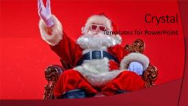  Presentation with christmas red - Audience pleasing theme consisting of newyear - cool modern santa claus backdrop and a crimson colored foreground