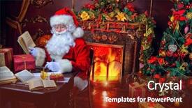  Presentation with miracles - Theme having newyear - santa claus makes a list background and a tawny brown colored foreground