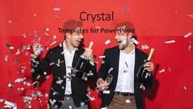  Presentation with new year - Slides having newyear - two cheerful smartly dressed men background and a red colored foreground