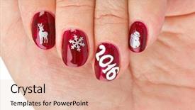  Presentation with finger nail - Audience pleasing PPT layouts consisting of newyear 2016 - finger nail with christmas pattern backdrop and a lemonade colored foreground