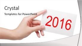  Presentation with new year card - Colorful slide set enhanced with newyear 2016 - new year card in woman backdrop and a  colored foreground