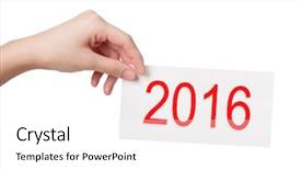  Presentation with new year card - Audience pleasing PPT theme consisting of newyear 2016 - new year card in woman backdrop and a  colored foreground