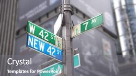  Presentation with thank you sign - Cool new theme with newyork - 42nd st sign nyc backdrop and a gray colored foreground