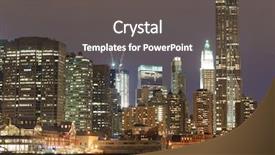  Presentation with new york night - Theme featuring newyork - lower manhattan at night new background and a dark gray colored foreground